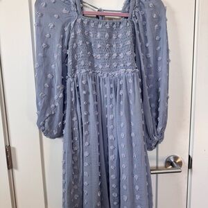 Charming Blue Maternity Dress